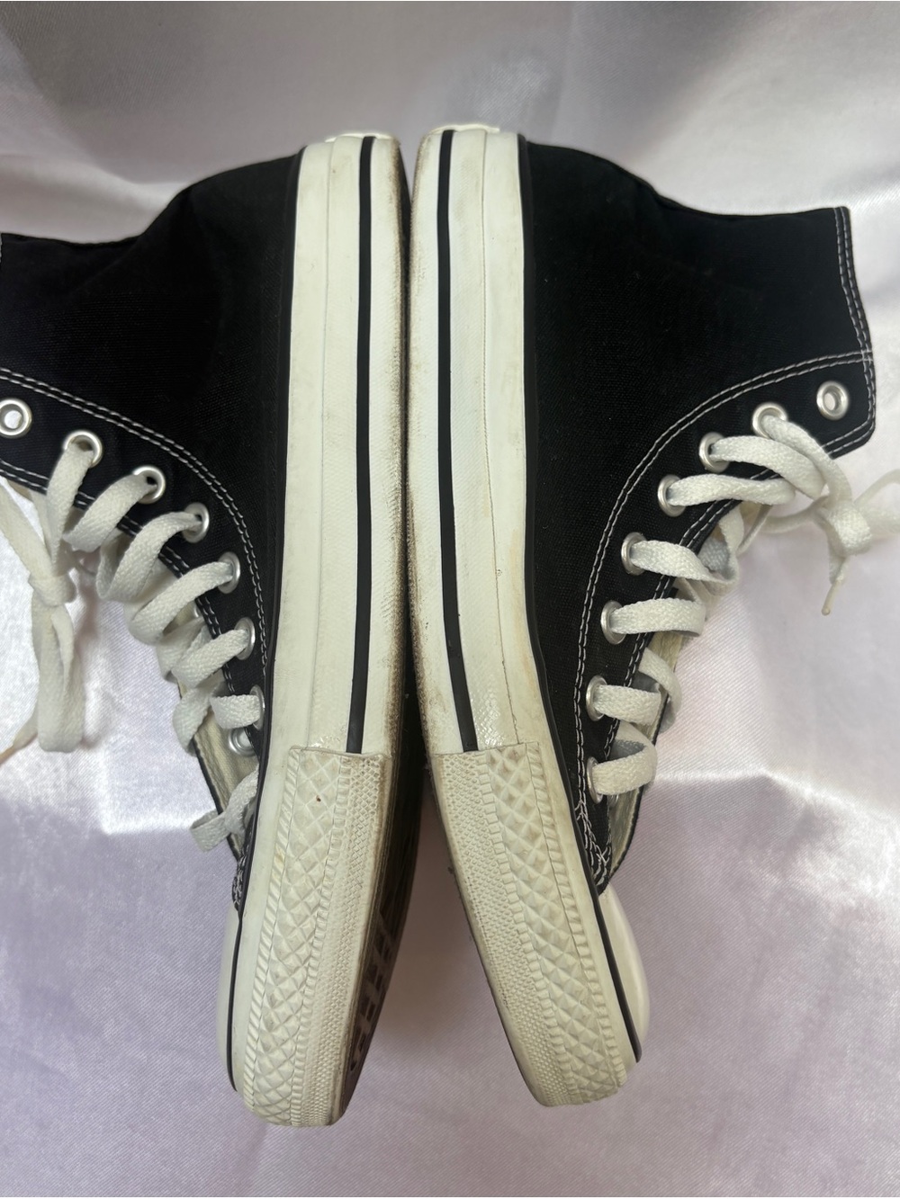 Converse Black High-Top Canvas Sneakers with White Laces - Picture 5 of 6